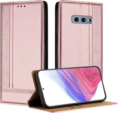 Obrázek produktu pro Pouzdro pro Samsung Galaxy S10E kožené flipové pouzdro s funkcí stojánku Růžový