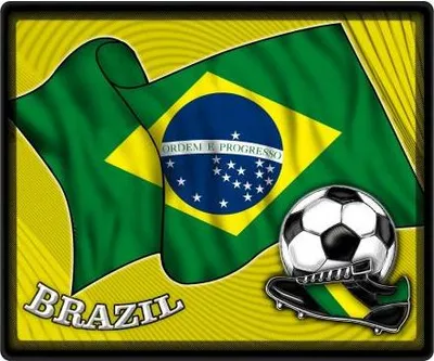 Produktbild von Mousepad Mauspad - Brasilien Fahne Fußball - 83028 Gr. 24 x 20cm