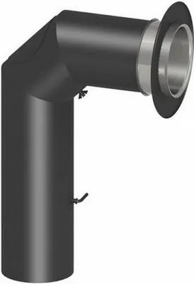 Produktbild von Rauchrohrset Ø 150 mm inkl. Rosette & Mauermuffe gussgrau lackiert 700 x 450 mm