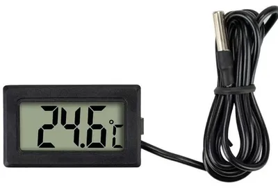 Imagen del producto de Termómetro digital LCD (-50 ℃-110 ℃) con sonda | Para refrigeradores y acuarios