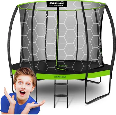 Zdjęcie produktu dla Profilowana trampolina ogrodowa 312cm z wewnętrzną siatką ochronną Neo-Sport