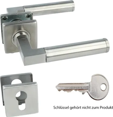 Produktbild von Türdrücker Drückergarnitur Modell Dortmund Edelstahl Rosettengarnitur Profilzylinder