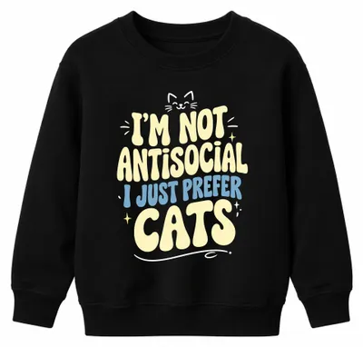 Obrázek produktu pro Tričko s dlouhým rukávem, model "I'm Not Antisocial I Just Prefer Statement Sarkasmus", barva černá, velikost 128