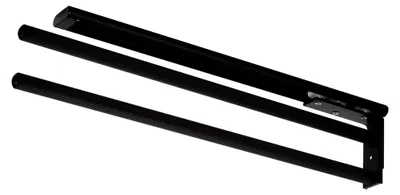 Produktbild von Aluminium Handtuchhalter TED 2-armig schwarz matt (450-730 mm, ausziehbar, drehbar) Teleskop-Auszug für Bad oder Küche