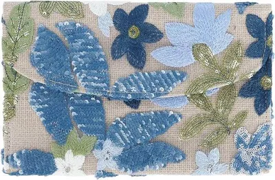 Produktbild von Formelle Abendtaschen für Damen - Sommer - Stickerei - Umschlag - Pailletten - Beadete - Abendtaschen für Formelle Feiern - Blaue Blumen