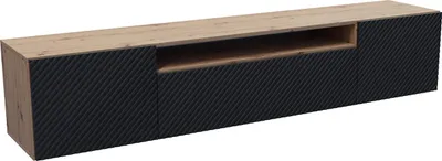 Produktbild von MEBLINI TV-Schrank 200cm Lang - Fernsehschrank - TV Lowboard Industrial - Unterschrank für Fernseher - TV-Unterschrank - TV-Schrank - Hängeschrank - KLARO - 200x41x40cm - Artisan Eiche/Schwarz Matt