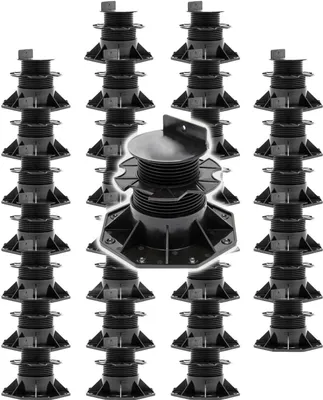 Produktbild von XPOtool Set 30x Stelzlager für Terrassen, 2700kg, 60-138mm, höhenverstellbare Stellfüße für Terrassendielen, Platten und Planken