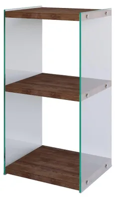 Bücherregal aus massivem Kiefernholz, Nussbaum, 40x80x35 cm