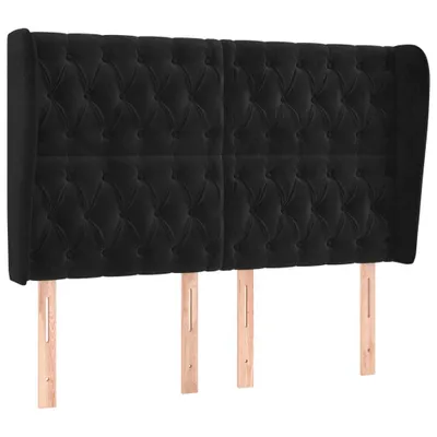 Produktbild von vidaXL Kopfteil mit Ohren Schwarz 163x23x118/128 cm Samt
