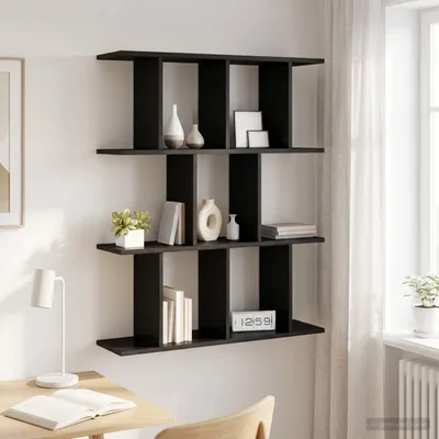 Produktbild von Möbel Wandregal Schwarze Eiche 102 x 20 x 96 cm Holzwerkstoff - Wandregale &58193