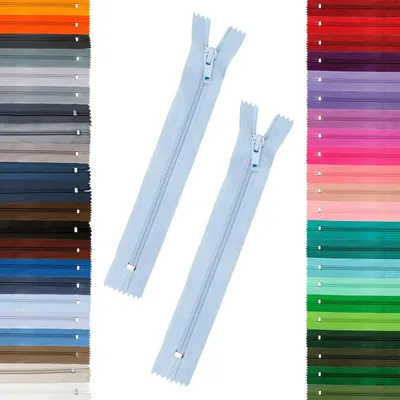 Produktbild von 50 Reißverschlüsse 5mm spiral, 18cm, unteilbar, Autolock, Farbe frei wählbar, Farbe:351 pastellblau