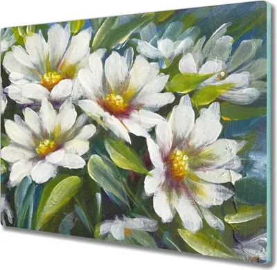Produktbild von Coloray Herdabdeckplatte 60x52 cm Schneidebrett Kochplattenabdeckung Küchenbrett Hackbrett - Blumen Pflanzen