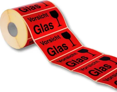 Produktbild von "Vorsicht Glas" Signalaufkleber auf Rolle
