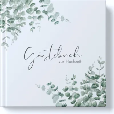 Produktbild von MAVANTO Gästebuch Hochzeit mit Fragen zum Ausfüllen - Hochwertiges Hochzeitsgästebuch für unvergessliche Erinnerungen (Eukalyptus, 92 Seiten)