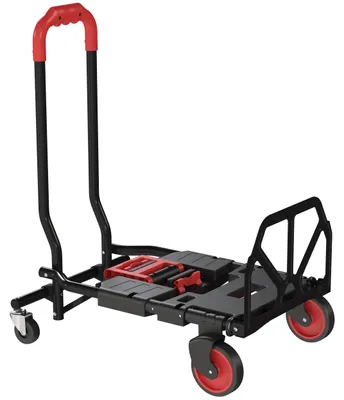 Produktbild von 2-in-1 Plattformwagen Sackkarre Klappbar Transportwagen mit Lenkrollen, Griff, Stahl bis 120 kg