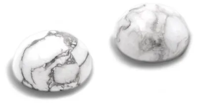 Produktbild von Vintageparts marmorierte Cabochons aus Howlith, 10 mm, 2 Stück