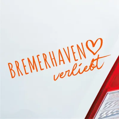 Produktbild von Auto Aufkleber Bremerhaven verliebt Herz Stadt Heimat Liebe Car 19x6 cm Orange Sticker Heckscheibenaufkleber