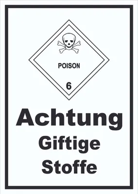 Produktbild von Schild Giftige Stoffe Poison Totenkopf hochkant A3 Rückseite selbstklebend