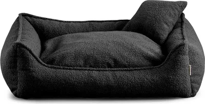 Image de Lit pour petit chien Bear - Coussin pour chien lavable - Petit coussin inclus - Choix de couleurs et de tailles (XXL - 110x90, noir)