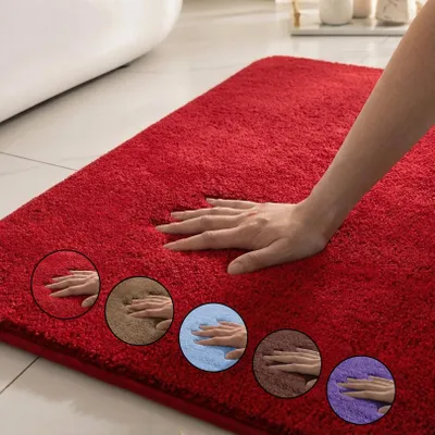 Immagine prodotto di Tappetino da bagno, colore rosso, 60 x 90 cm, antiscivolo, per bagno