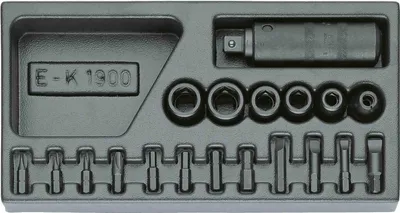 Produktbild von GEDORE 1500 ES-K 1900 Schraubenlöser-Sortiment 1/2" in 1/3 ES-Modul, 1402242