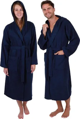 Produktbild von Famanu Bademantel mit Kapuze für Damen und Herren - Hochwertiger Baumwollbademantel