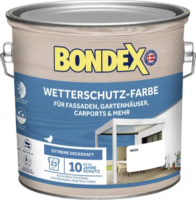 Produktbild von Bondex Wetterschutzfarbe 2,5 L weiss