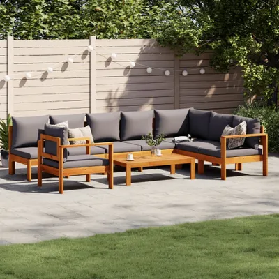 Produktbild von Möbel 6-tlg. Garten-Sofagarnitur mit Kissen Massivholz Akazie - Balkonmöbel 3214873