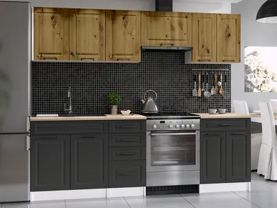 Obrázek produktu pro Kuchyňská linka INGRID 240cm - Dub artisan + grafit