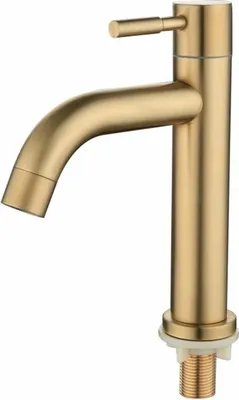Produktbild von Gebürsteter Gold-Badezimmerhahn, Einhebel-Waschtischarmatur aus Messing mit einem Loch