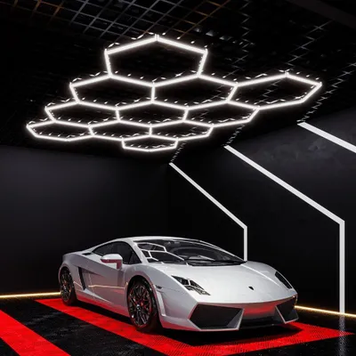 Produktbild von Set mit 11 sechseckigen LED-Leuchten, 299 W – 110 lm/W – Kaltweiß 6000 K – 8000 K