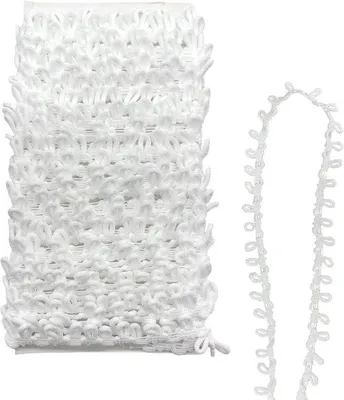 Produktbild von Elastische Knoplus für Hochzeiten - Rekbares Knopsgat Band - Braid Trim - Stoffüberzug für Hochzeiten - Kleidungszier - Kostüm Nähen Handwerke (Weiß)