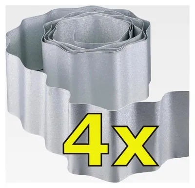 Produktbild von Metallrasenkante für Beete und Gärten – Wurzelsperre – Flexible Raseneinfassung, Beetumrandung, Gemüsebeet- und Gartenbegrenzung (5 m x 15 cm) (4 Rollen)