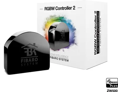 Produktbild von Fibaro RGBW Controller 2, Kabellos, Z-Wave, Schwarz, 868.4 MHz, 50 m, RF Wireless