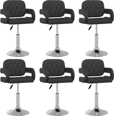 Image de Chaises pivotantes à manger lot de 6 noir similicuir