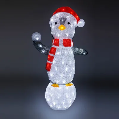Produktbild von XL LED Acryl Pinguin Figur 84 cm beleuchtet Weihnachtsdeko für Außen & Innen