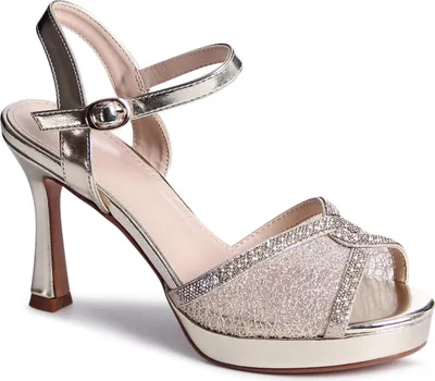 Produktbild von topschuhe24 3167 Damen Glitzer Riemchen Sandaletten , Farbe:Gold, Größe:36 EU