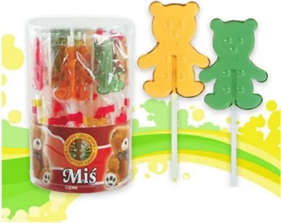 Produktbild von Lollipops Teddy Bär 50 Stück Lutscher Lollies Dauerlutscher am Stiel