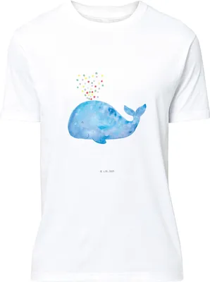Produktbild von Mr. & Mrs. Panda T-Shirt Wal Konfetti - Weiß - Geschenk, Geburtstag, Wale, Tshirt, Neustart, Meer, oberteil, Abnehmen, S, Trennung, Lustiges, Shirt