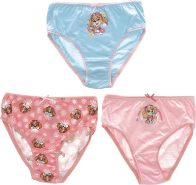 Produktbild von Paw Patrol Unterhosen für Mädchen 100% Baumwolle 3er Pack Slips 98/104 cm