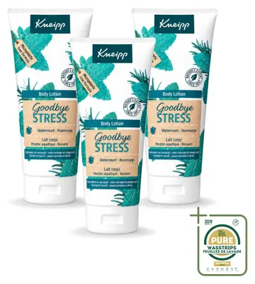 Productafbeelding van 3 x Kneipp Goodbye Stress Lichaamslotion – Watermunt & Rozemarijn – 200 ml - Voordeelverpakking - 3 stuks
