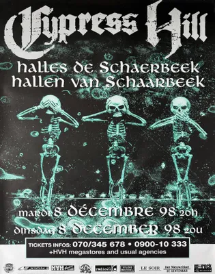 Productafbeelding van Cypress Hill - Concert in België, 1998 - Poster - 70x100 cm