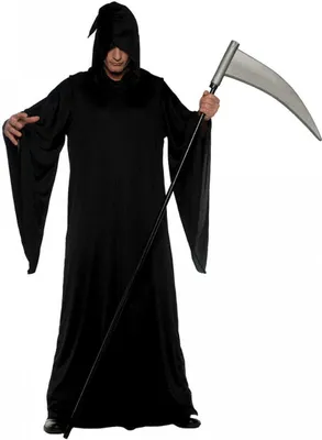 Produktbild von Schwarzes Sensenmann Kostüm für Halloween Größe: XL-XXL 54-56