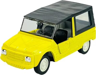 Image de Welly Old Timer 1968 Citroën Méhari jaune 1:34-1:39 Modèle réduit en métal moulé sous pression Neuf dans sa boîte 43792