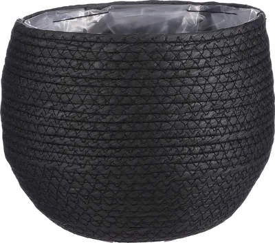 Produktbild von Mica Decorations Jorck Pflanzenkorb - H19 x Ø22 cm - Papier - Schwarz