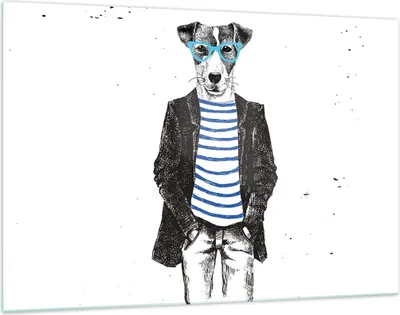 Produktbild von Bilder auf glas - Hund Abstraktion - 120x80cm - Glasbilder - Wandbilder - Kunstdruck - zum Aufhängen bereit - Wanddekoration aus Glas - Glas Bilder - Wandbild auf Glas - Einteilig - GAA120x80-3848