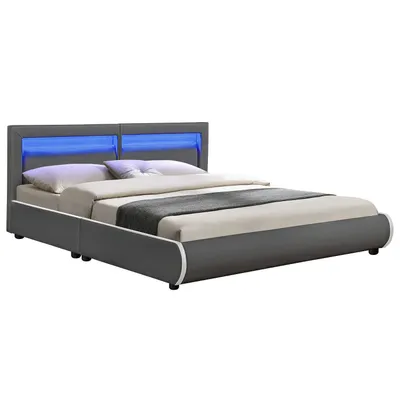 Obrázek produktu pro Čalouněná postel Murcia s LED osvětlením 180 x 200 cm | tmavě šedá