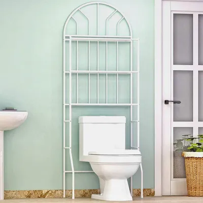 Produktbild von Badezimmer-Regal, Aufbewahrungsschrank über Toiletten mit 3 Einlegeböden, Schrank für Toiletten, Aufbewahrungsregal für Badezimmer mit 3 Regalen ()