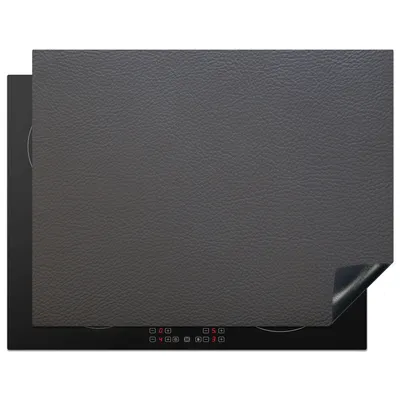 Produktbild von KitchenYeah© Herdabdeckplatte Leder - Strukturiert - Lederoptik - Grau , 77x59cm, Küche Deko, Glaskeramikkochfeld Herdabdeckung, Abdeckplatte fùr Kochfeld