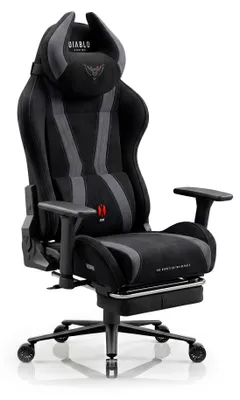 Produktbild von Diablo X-Horn 2.0 Gaming Stuhl Bürostuhl Schreibtischstuhl Ergonomisches Design aus Stoff, schwarz Größe Normal